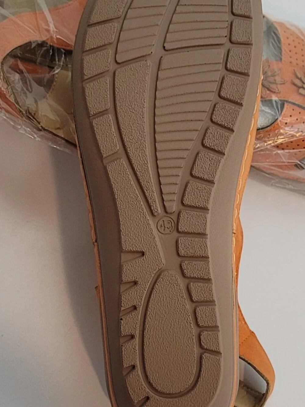 Orange Comfort Bed Women's Short Wedge Summer Sandals Size 11-12 New - Picture 7 of 7